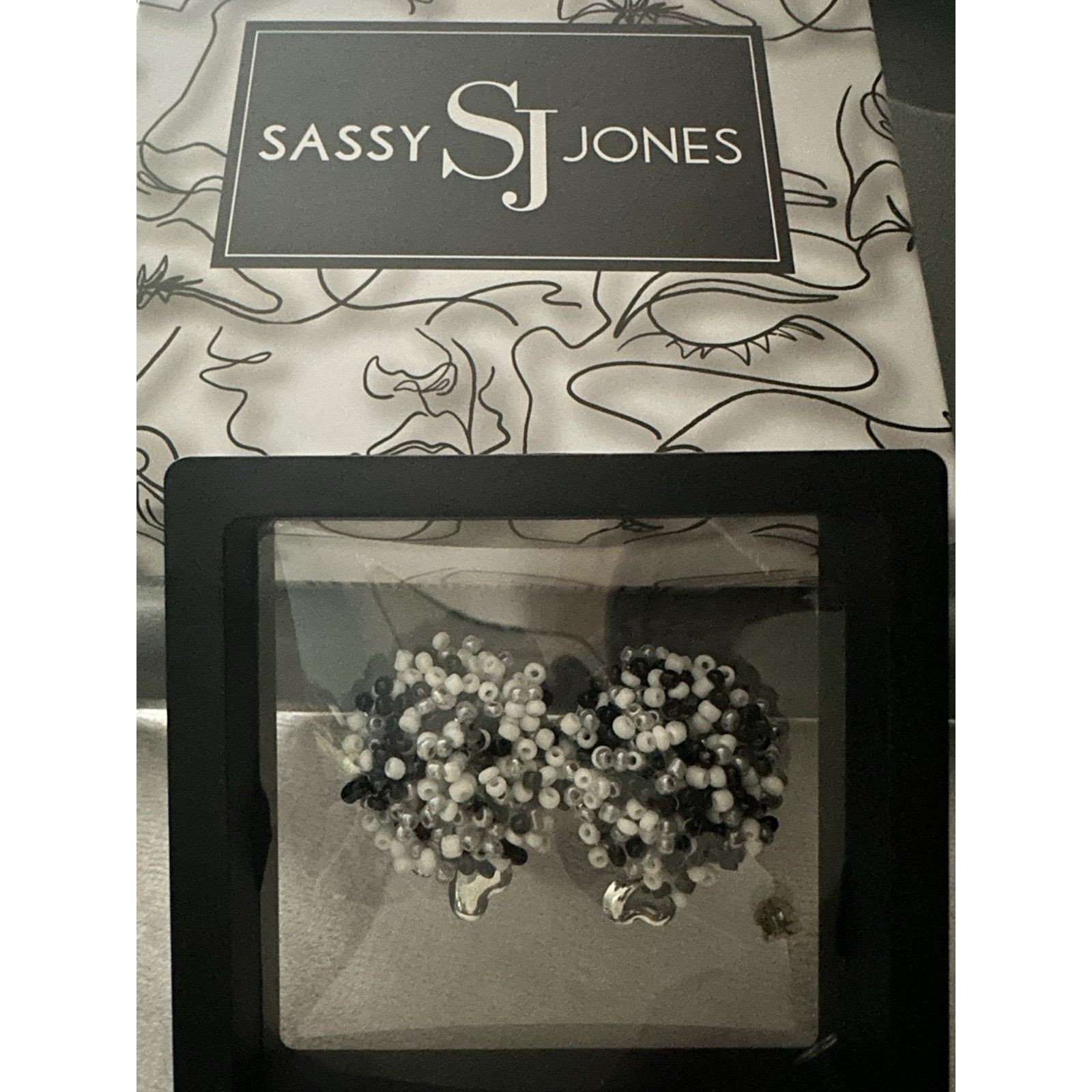 New Sassy Jones Malia Beaded Boho Stud Earrings 20$